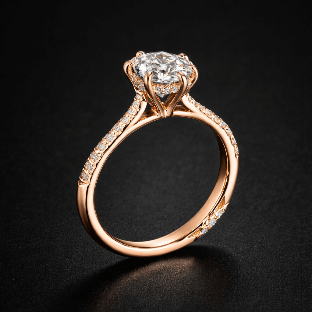 TACORI gold engagement ring with 1.65 ct diamond, GIA