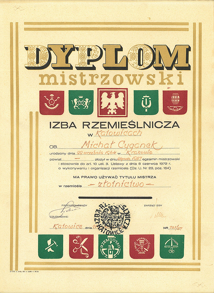 Dyplom. Michał Cyganek