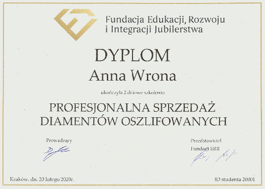 Dyplom. Anna Wrona